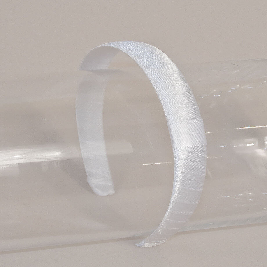 697-White-Satin-Headband White-Satin-Headband with satin band for interchanging clips