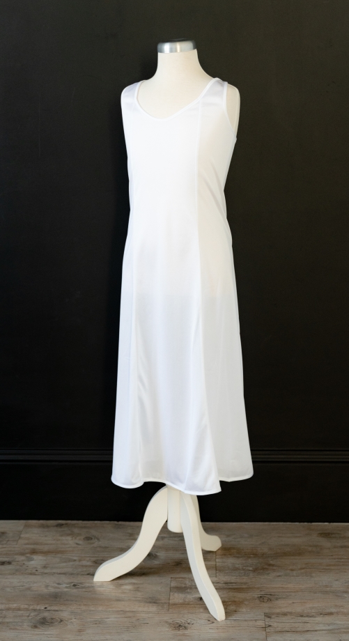 Girls white LDS baptism slip Simple White LDS Baptism Slip communion modesty girls dress slip