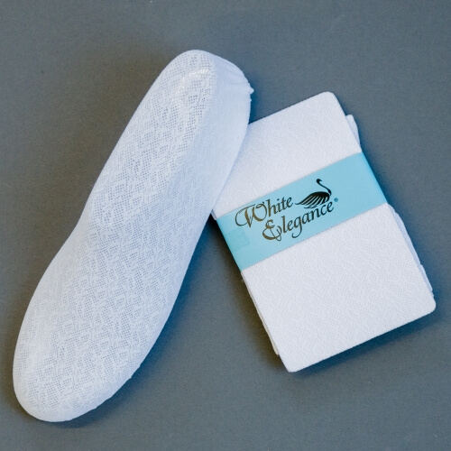 Patterend LDS Temple socks 500 Lace patter white knee highs lds temple