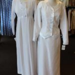 White LDS Temple Dresses Button Front top and long skirts in Murray Utah LDS clothing store - White Elegance