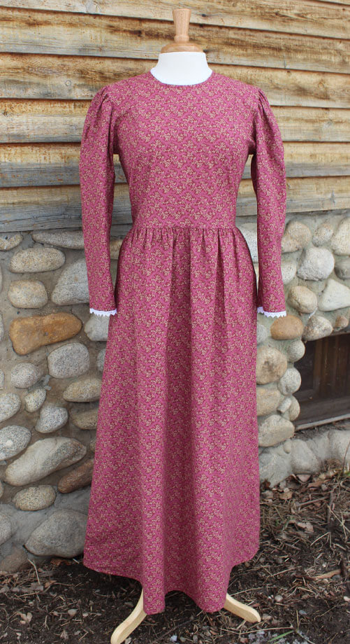 burgundy-pioneer-dress Burgundy pioneer dress costume sizes XXS-4XL