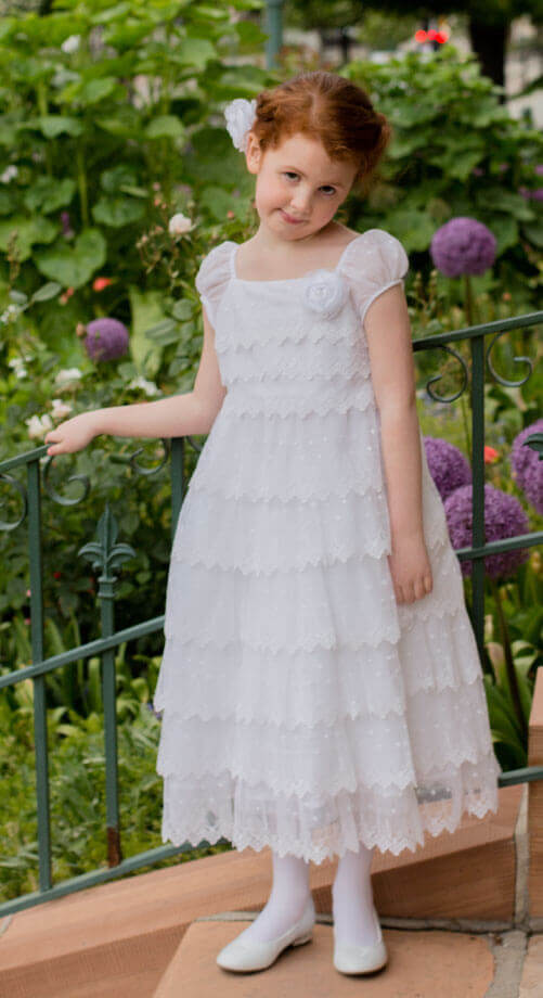 Lace-frosting-live Lace Frosting white lace tiered baptism dress communion LDS sealings