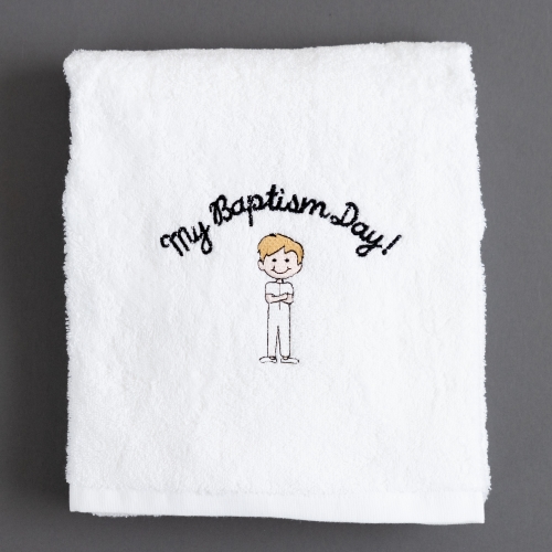 Boys lds baptism towel Boys lds baptism towel blond boy