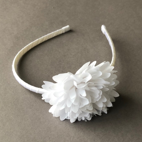 white headband White mum flower girls head band