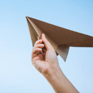 paper airplane wedding exit