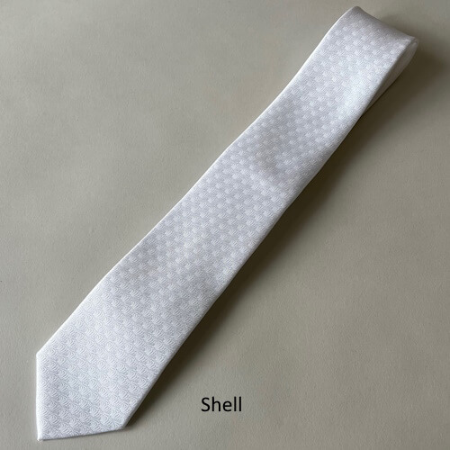 sea shell white lds temple tie for men White LDS Temple Tie polyester with a small shell pattern