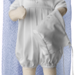 boys white gabardine bubble romper nb-3mn LDS baby blessing christening burial