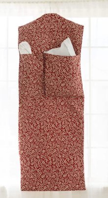 Hanging tapestry garment bag with 2 pockets and side zipper LDS temple use travel storage