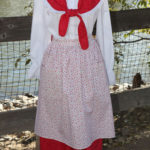 Cherry Pie pioneer costume: bonnet skirt patterned apron with 2 pockets LDS trek