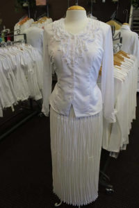 Two Piece LDS Temple Shirt Skirt White Elegance Centerville location