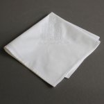 Men's hand embroidered LDS temple hankie all white