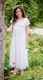 lady bug modest white lace baptism dress for girls communion simple can be used for water
