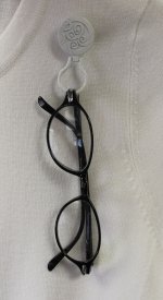 White magnetic eyeglass holder for women non clothing damaging