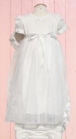 Sweet Rosie white baby blessing dress nb-6mn with bonnet