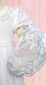 Sweet Rosie white baby blessing dress nb-6mn with bonnet