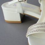 LDS Baptism Girls Sandal Rhinestone Detail