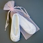 Beaded white satin slippers lds temple use