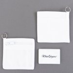 White LDS temple worker schedule holder plastic window zipper pocket