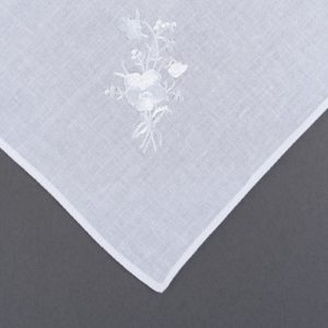 White Hankie w/Flower