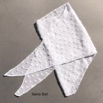 Swiss dot white LDS temple hair tie or scarf