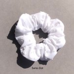 Swizz Dot white hair scrunchie LDS temple