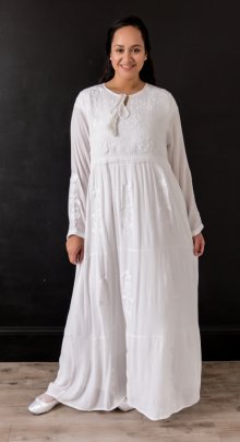 Soho LDS temple dress loose fit cotton with tie neck