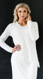 Stockholm white knit lds temple blouse 3XL