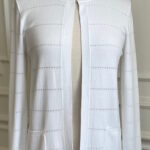 white long sleeved cardigan with pockets
