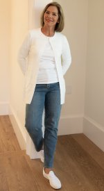 long white cardigan for LDS Temple use