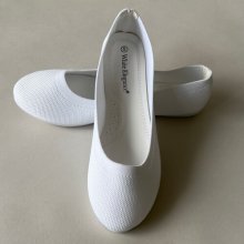 Anna white flat slip on lds temple shoe
