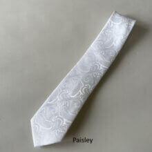 Paisley White Tie #3003 - LDS Temple Clothing