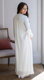 Boston LDS temple dress back view dotted swiss chiffon