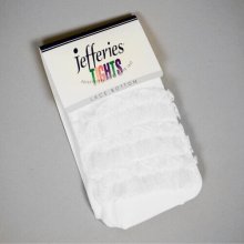 Jeffries Tights - Ruffled tights with lace bottom - LDS modest bridal accessories