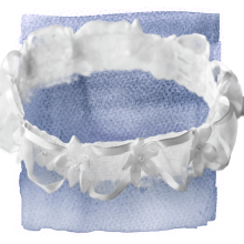 Sheer ribbon headband - LDS temple bridal accessories