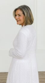 Charlotte modest white LDS temple dress